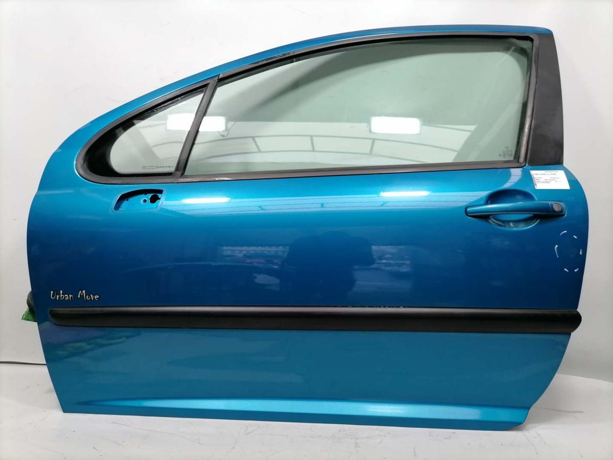 Peugeot 207 original T&uuml;r vorn links KMU Blaumetallic 3-T&uuml;rer Bj.2008